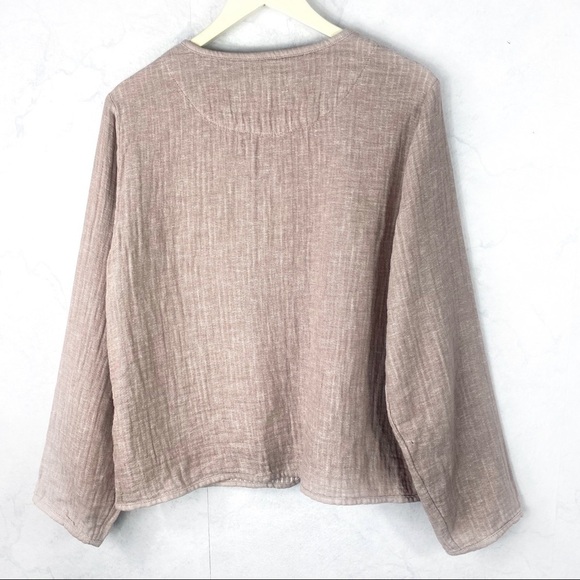 [Tahari] Classic Mauve Linen Blend Light Jacket - Picture 3 of 3